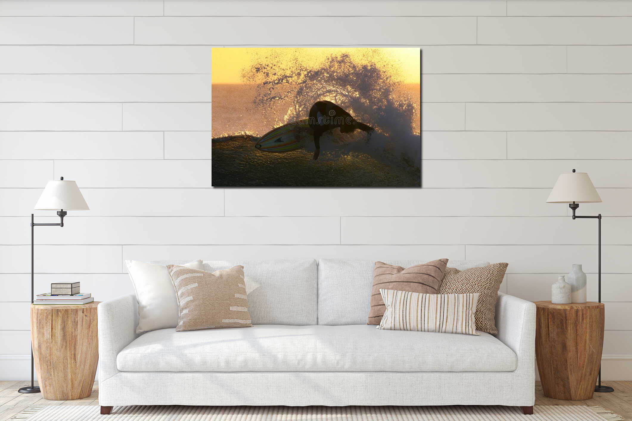 Canvas hanging interior mockup