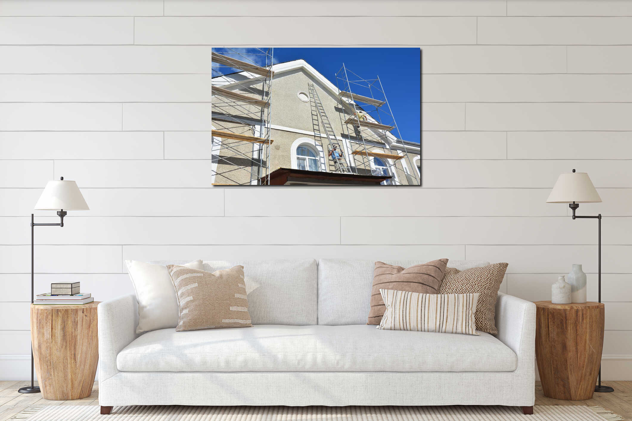 Canvas hanging interior mockup