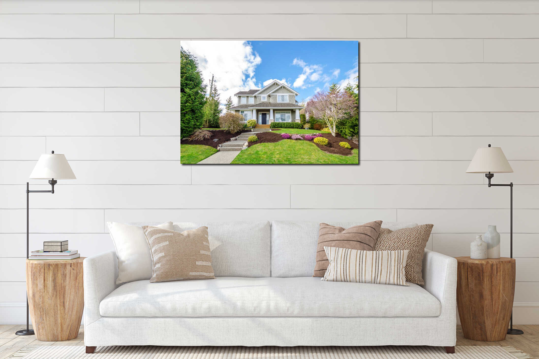 Canvas hanging interior mockup