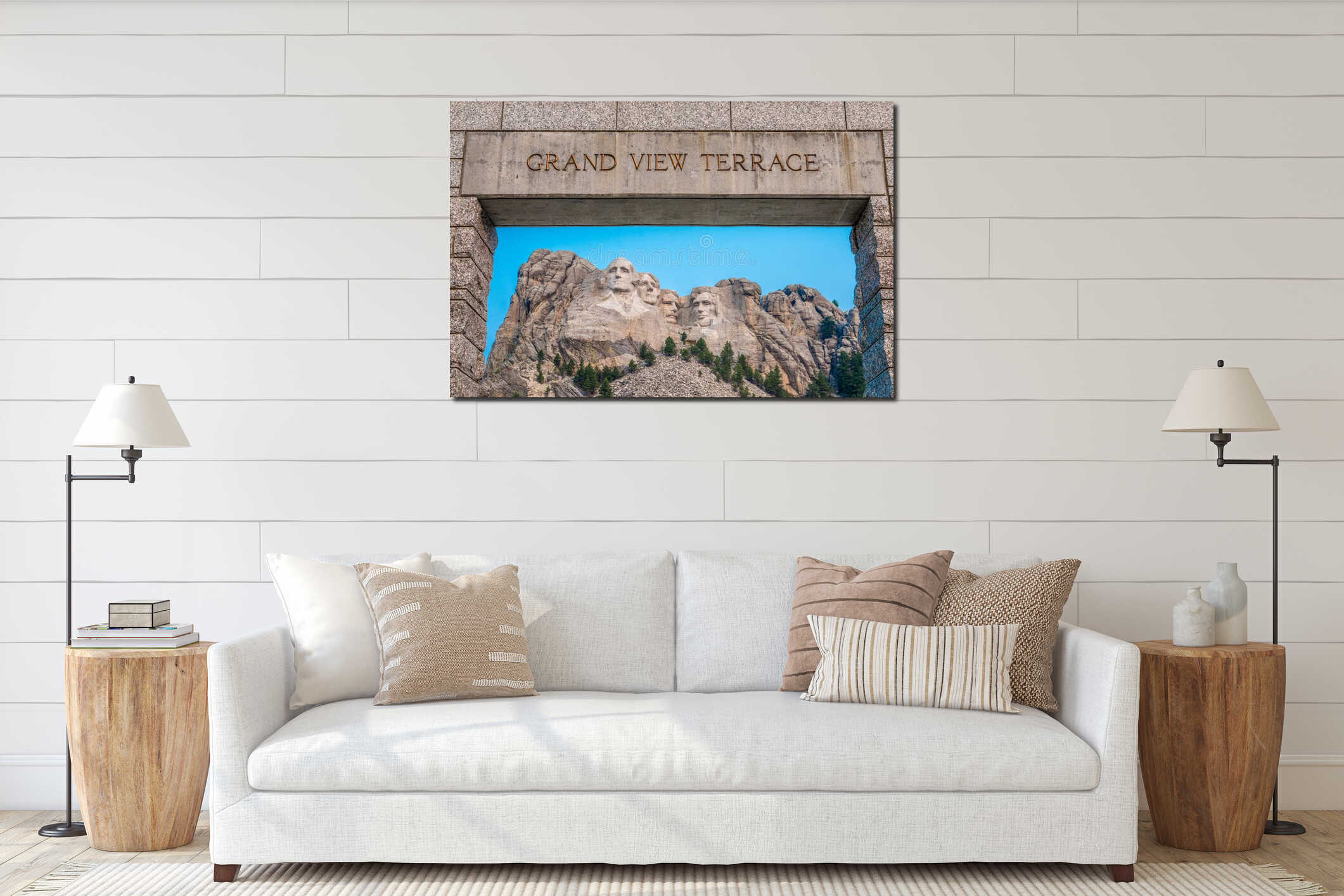 Canvas hanging interior mockup