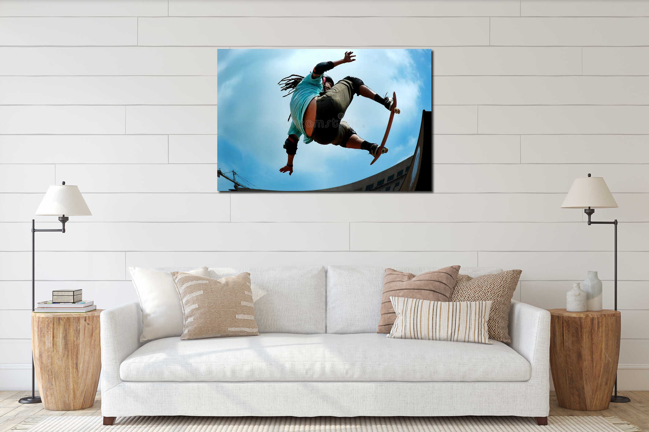 Canvas hanging interior mockup