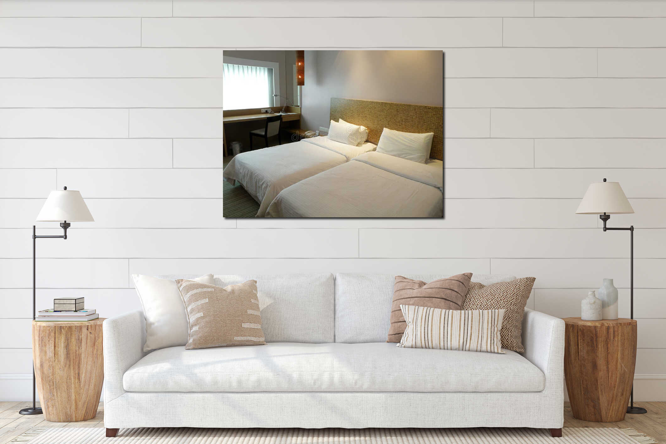 Canvas hanging interior mockup