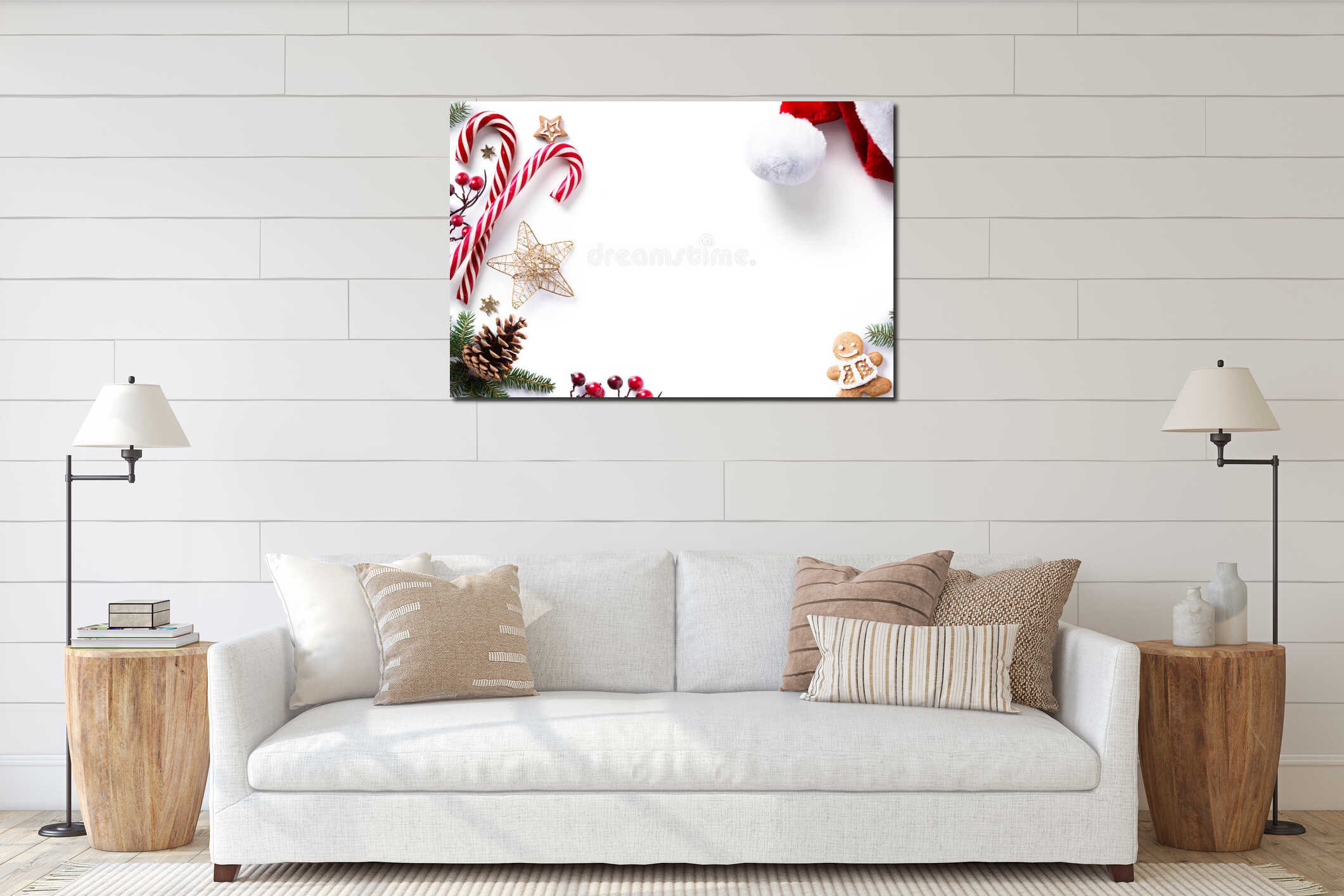 Canvas hanging interior mockup