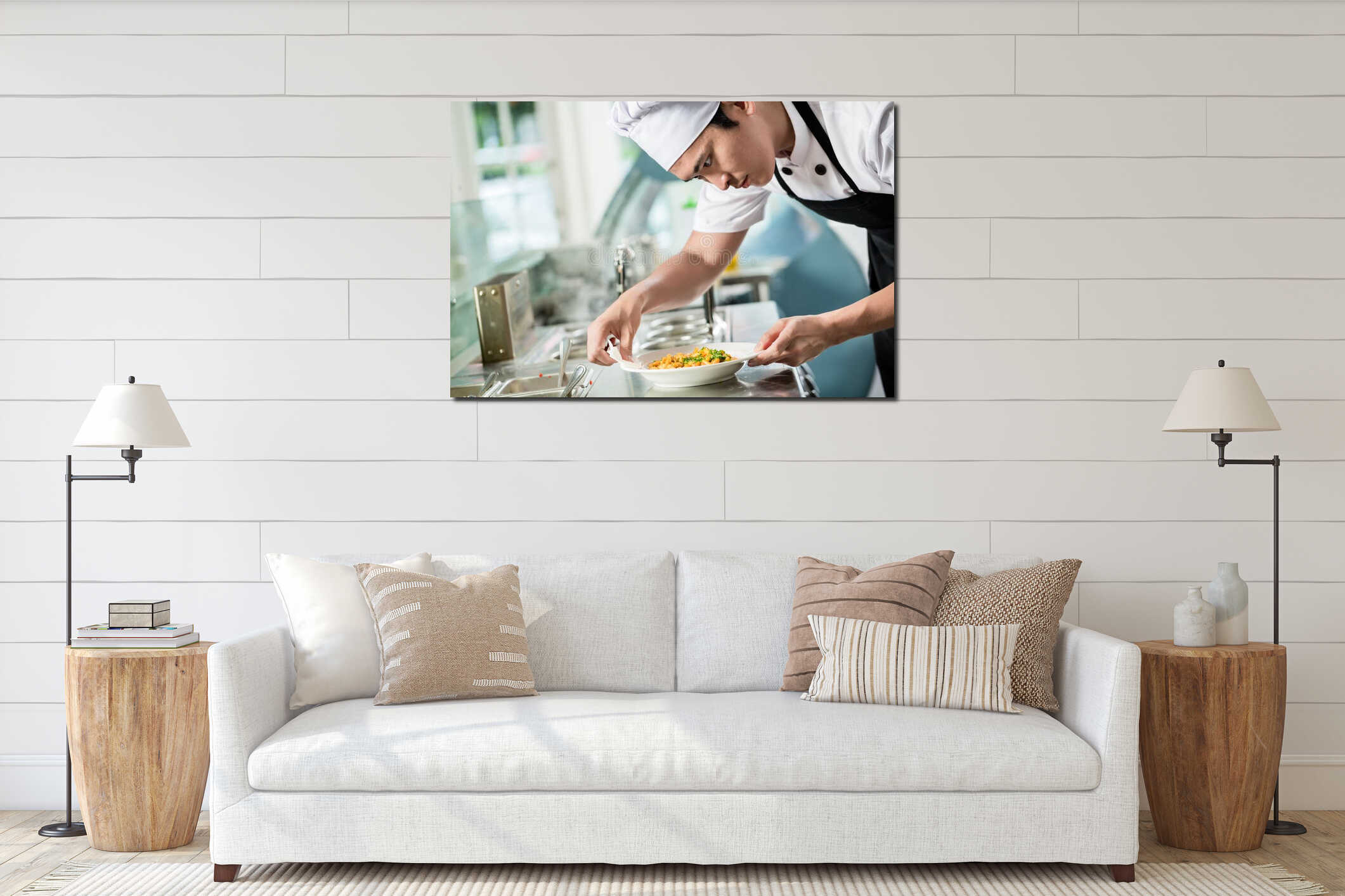 Canvas hanging interior mockup