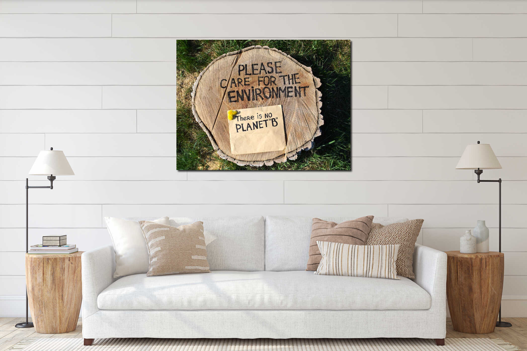 Canvas hanging interior mockup