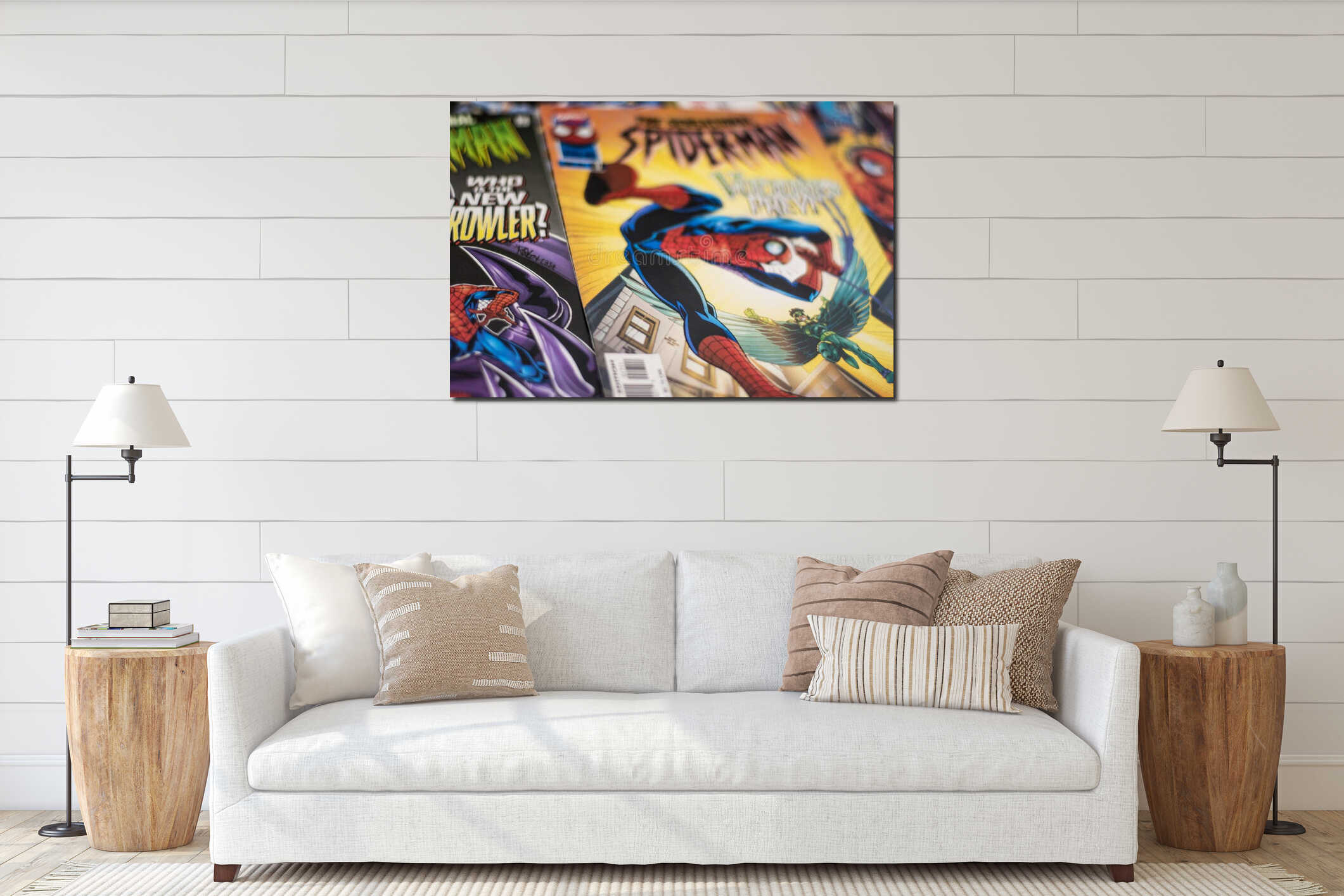 Canvas hanging interior mockup