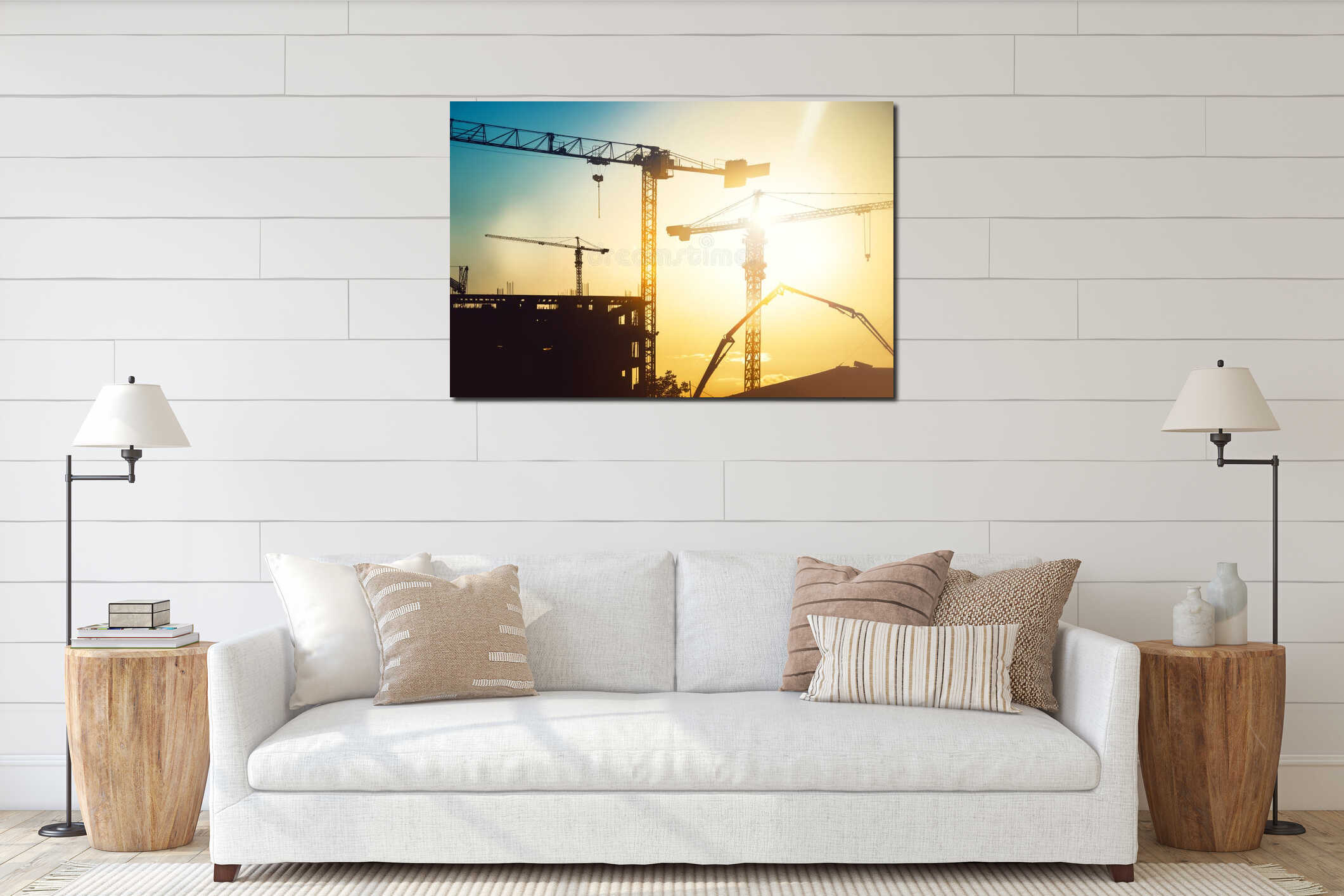 Canvas hanging interior mockup
